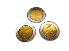 3 monete commemorative da 500