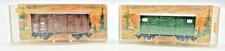 Egger-Bahn HOe 2 pz. vagoni merci coperti marrone + verde Feldbahn trasformazione IMBALLO ORIGINALE LEGGI