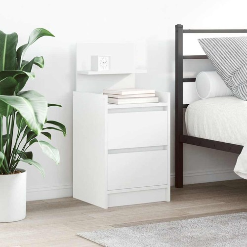 Comodino con cassetti bianco - comodino,