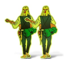 x2 Adesivi VAGABONDO Sticker Auto Moto Camper Casco Laptop Hippie Flower Power