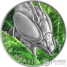 MACRO MANTIS Insects 2 Oz Moneda Plata 5$ Niue 2022
