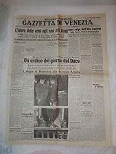 UN ORDINE DEL GIORNO DEL DUCE - 1941-XIX - VECCHIO GIORNALE GAZZETTA DI VENEZIA