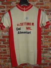 EROICA MAGLIA SHIRT MAILLOT BICI CICLISMO VINTAGE 70'S SETTIMO MILANESE 50% LANA