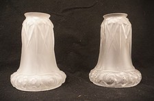 Coppia paralumi antichi in vetro satinato Muller Freres Luneville Fine Art Nuevo