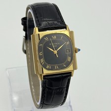 Orologio Vintage 1982 Uomo ACCUTRON Bulova Quarzo Svizzero Tono Oro, 30mm, Pelle