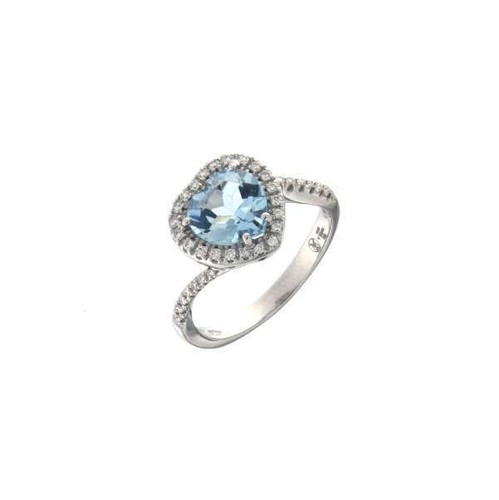 Anello acquamarina diamanti - anello,