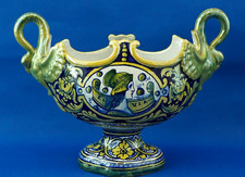 MORRONI TEGA Gualdo Tadino vaso centrotavola ceramica lustro 1900 stile Rubboli