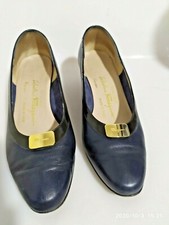 Salvatore Ferragamo scarpe donna tg 37 blu pelle  made in italy vintage