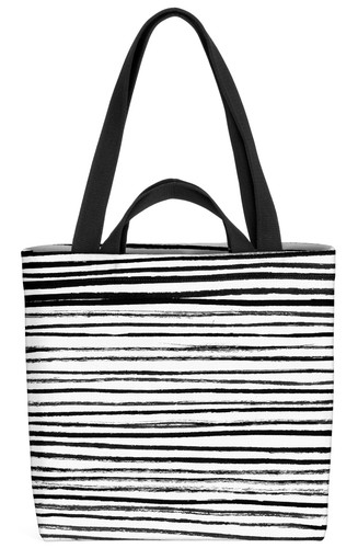Borsa righe bianche - e, nere