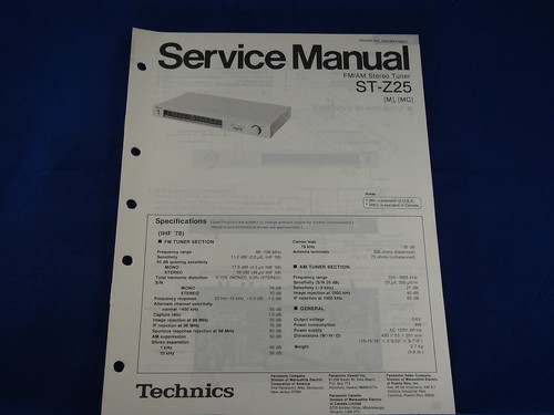 Technics z25 manuale di - technics,