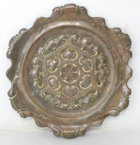 Vassoio repousse rame - repousse, in