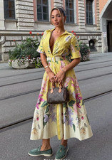 Abito midi camicia ZARA giallo