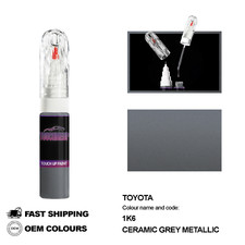 PER TOYOTA CERAMICA GRIGIO 1K6 Ritocco Penna Vernice Pennello Fix Kit Set Gra...