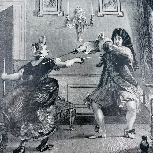 1880 stampa incisione - stampa, molière