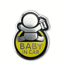 ADESIVO STICKERS METALLICO DECORATIVO PER AUTO " BIMBO BEBE' A BORDO "