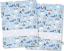 - Set 2 Sacchetti Asilo in Cotone Stampato | Inserto in Tela Aida Da Ricamare | 