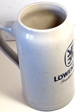BOCCALE DA BIRRA IN CERAMICA CON SCRITTA LOWENBRAU- 1 LITRO - VINTAGE E RARO