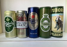 5 lattine birra Tuborg+Carlsberg - 50 cl - da collezione