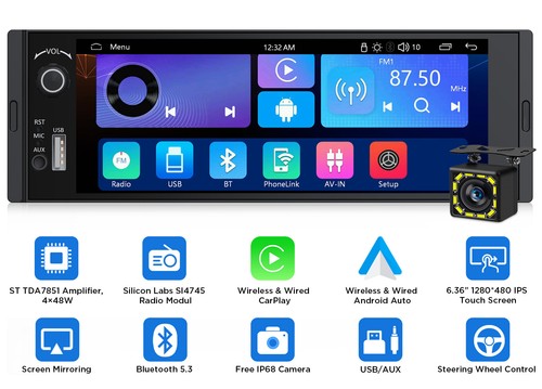 1din wireless carplay android - wireless,