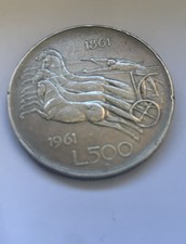 Moneta in argento 500 LIRE unità d'Italia 1861-1961 - Silver Coin 500 Lire Ita