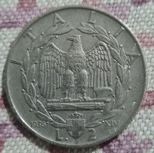 ITALY  FASCIST  2 LIRE 1936 AN