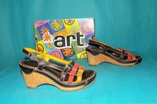 Sandali Con Zeppa ART In Pelle