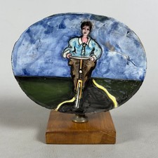 Scultura Maiolica Ciclista