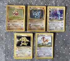 CARTE POKÉMON SET BASE - MACHAMP 1 ED . HOLO - DRAGONAIR - PIDGEOTTO