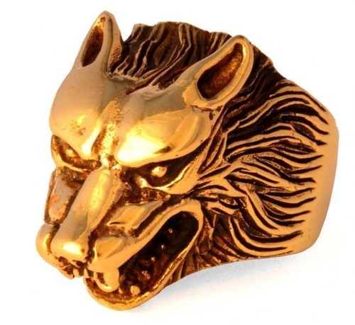 Anello freki con testa lupo - freki,