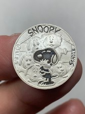 r67_343)  Medaglia 1995 Snoopy ( 1 pensiero) Poligrafico dello Stato  AG Ø 21 mm