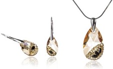 Esclusivo*4 pezzi Set gioielli Swarovski Elements *fatto a mano dall'UE*argento 925