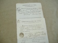 2 CERTIFICATI 1840-57 PARROCCHIE DI FIRENZE-TIMBRI S. AMBROGIO E S. GIUSEPPE