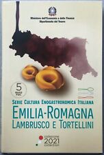 asta ITALIA 2021 MONETA COINCARD FDC 5 EURO EMILIA ROMAGNA LAMBRUSCO TORTELLINI