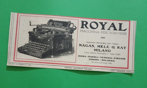 Pubblicita 1922 macchina da - ,