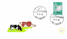 Lussemburgo 1969 Agricoltura moderna, agricoltura, trattore, mucca, animali FDC
