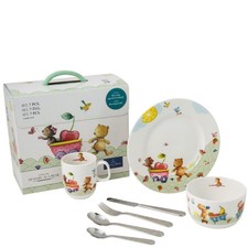 Set Pappa Villeroy & Boch Hungry as a Bear. 4 Posate, Piatto, Ciotola e Tazza