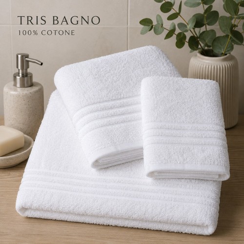 Tris bianco spugna hotel b - bianco,