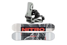 Nitro Prime RAW Snowboard 156 cm di larghezza e attacco talento grigio naturale L (nero...