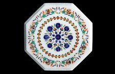 Tavolo Inlay Angolare In Marmo