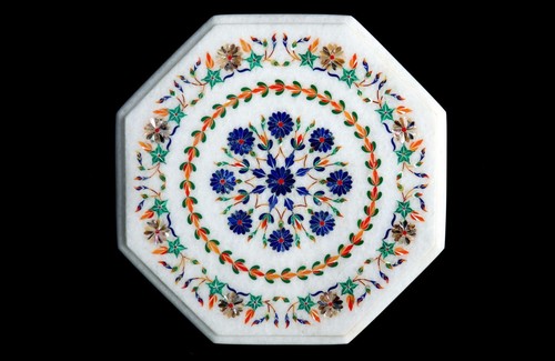 Tavolo inlay angolare marmo - tavolo,
