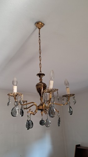 Lampadario antico ottone - , e