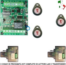 CHIAVE ELETTRONICA PROSSIMITÀ KIT 3 CHIAVI 2 LETTORI ANTIFURTO AUTOMATISMO 12 VC