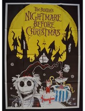 manifesto NIGHTMARE BEFORE CHRISTMAS tim burton's animation horror natale A34