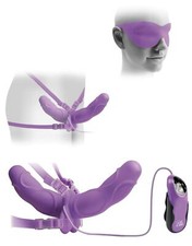 Vibratore strap on doppio
