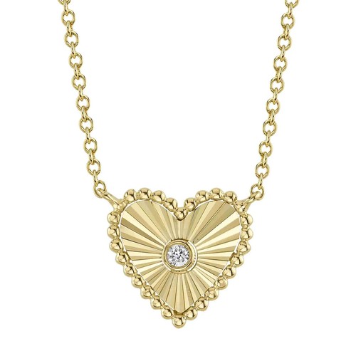 14k oro giallo diamante cuore - giallo,