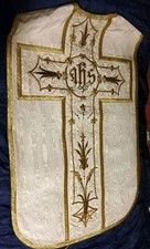 Pianeta Bianca E Stola, White Chasuble, Kasel, White Vestment, Ornat, Messgewand