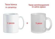 6 Tazze (1 ceramica + 5 vetro)