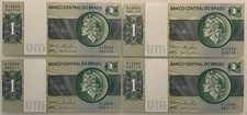 1 CRUZEIRO BANCO CENTRAL DO BRASIL 4 BANCONOTE CARTAMONETA BRASILE
