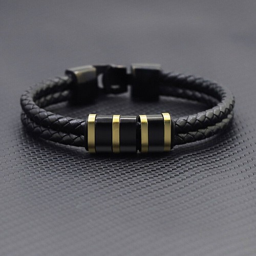 Bracciale pelle intrecciata - bracciale,