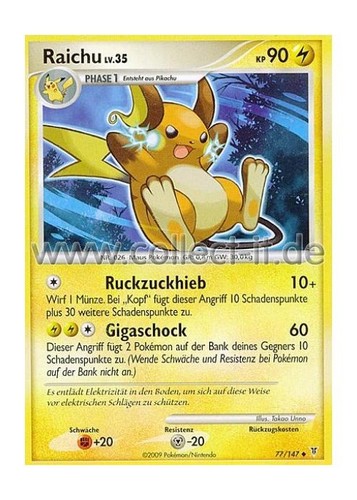 Pokemon 147 raichu - 77/147,